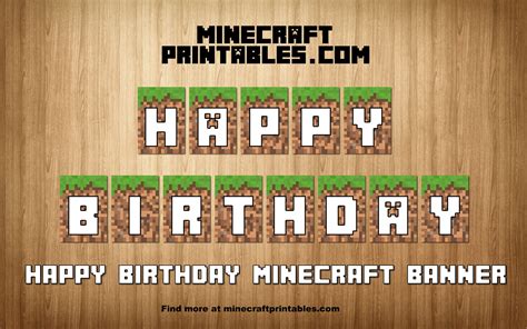 Printable Happy Birthday Minecraft Font